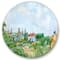 Designart - White House With Red Roof In The Countryside - Traditional Metal Circle Wall Art